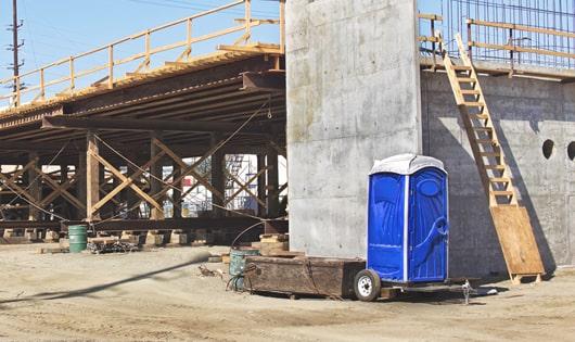 ensuring proper sanitation at the job site with these portable toilets